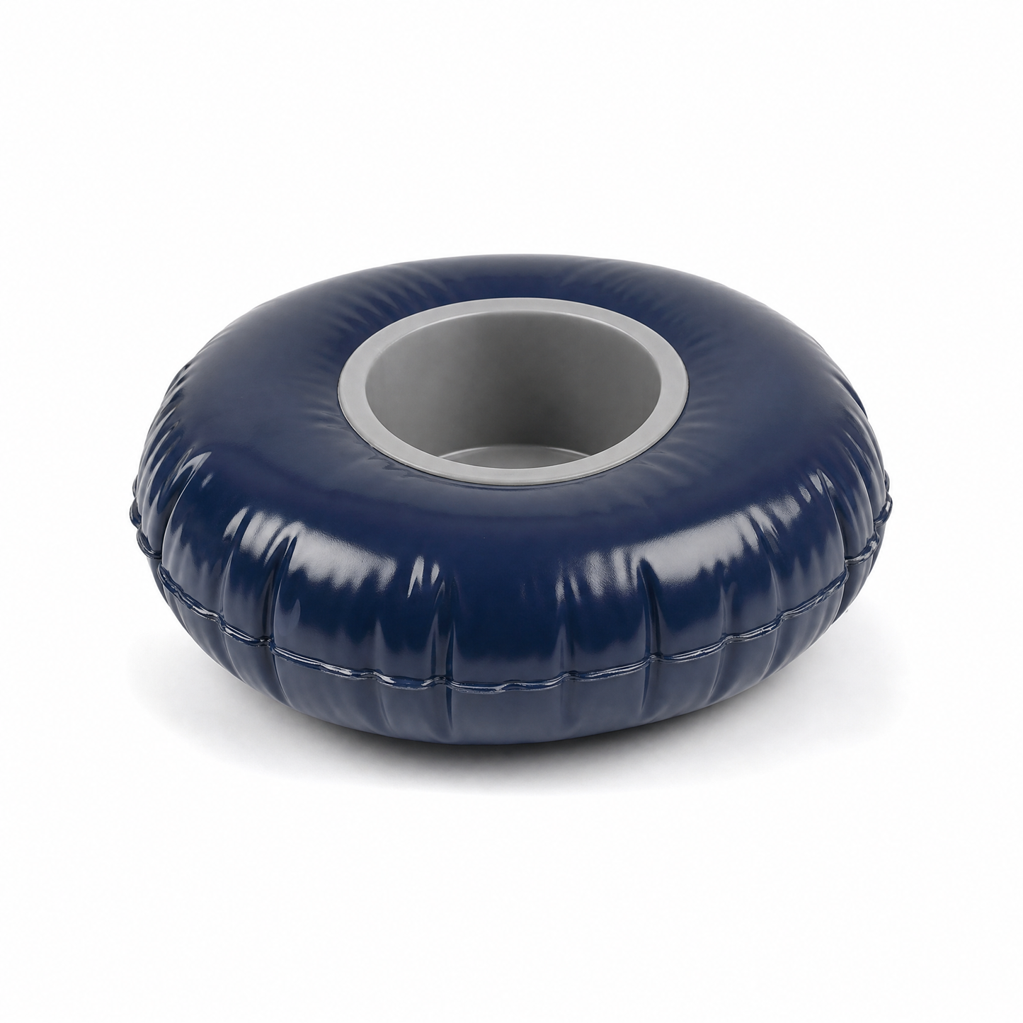 Navy blue inflatable floating cup holder
